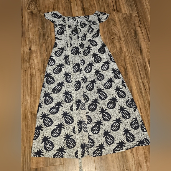 Lucca Couture Navy and White Pineapple Maxi Dress - Picture 7 of 7